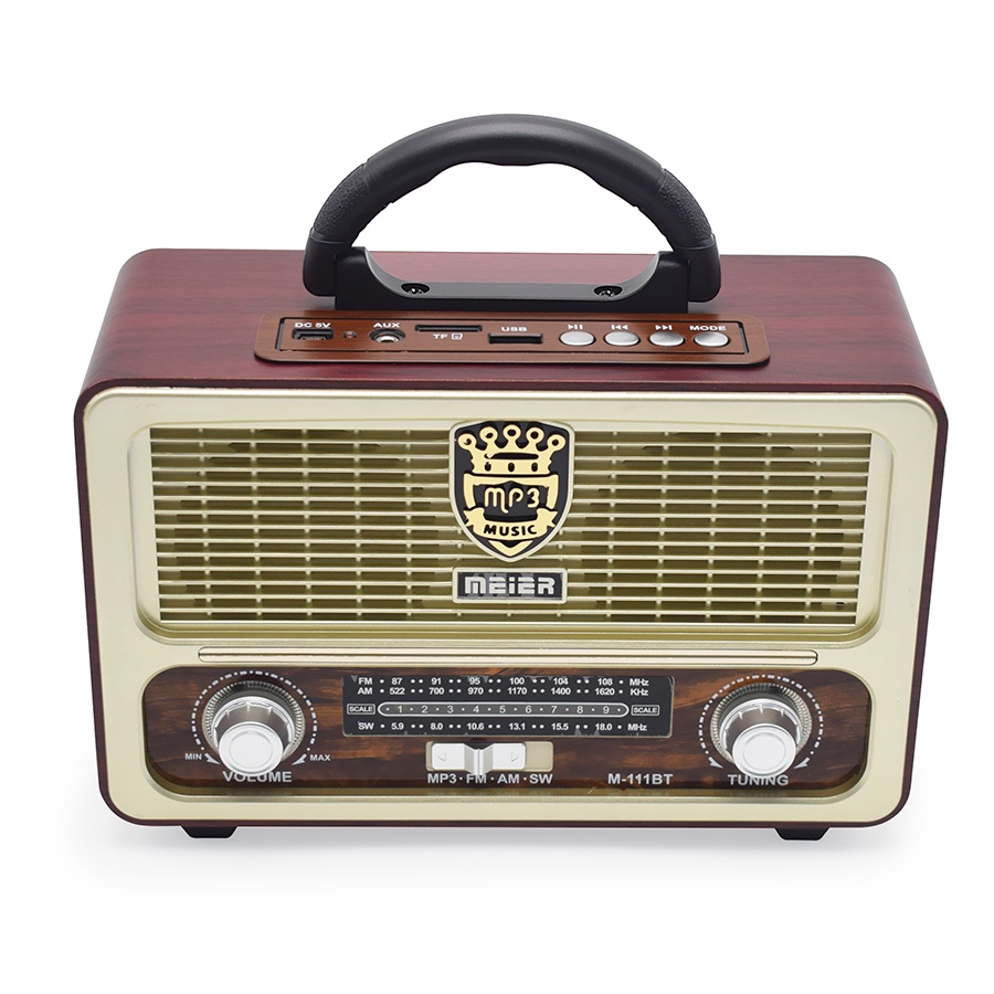 (COD) Radio FM retro portabel canggih nuansa kayu radio bluetooth FM/kartu TF/usb