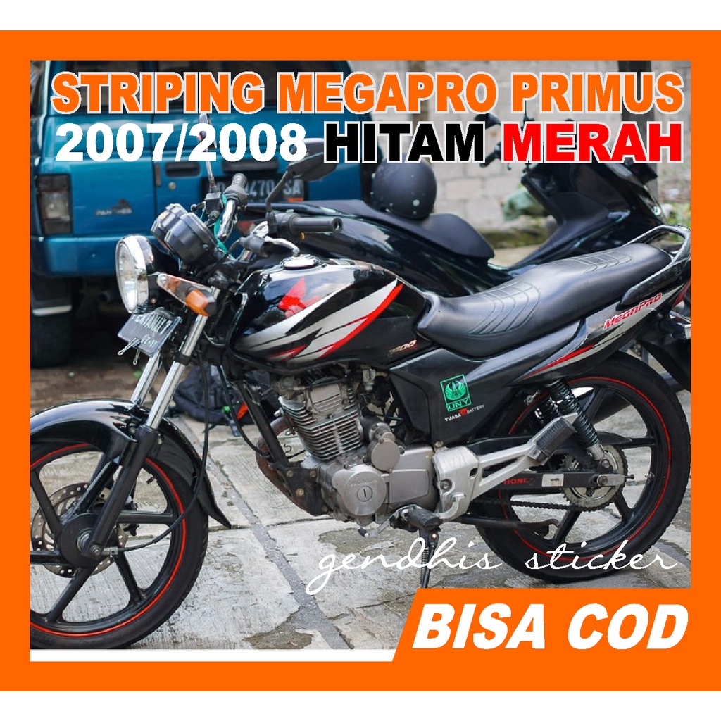 striping megapro primus 2007 2008 hitam merah