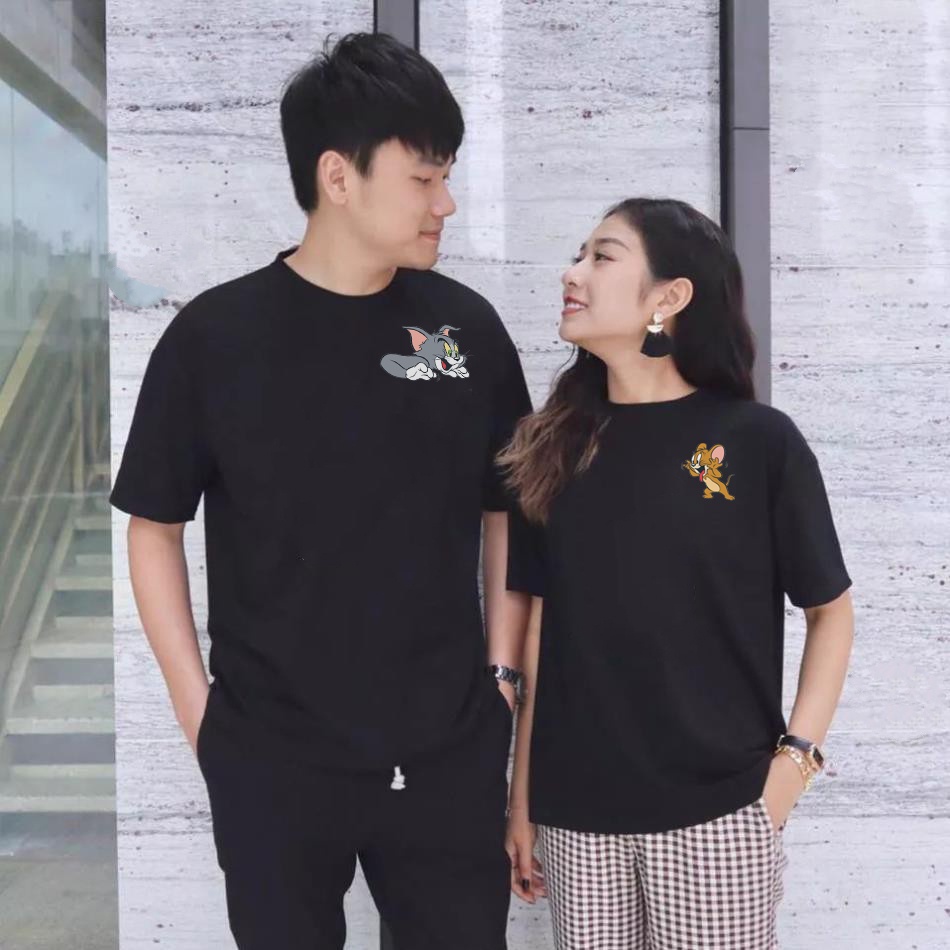 KAOS COUPLE GAMBAR TOM & JERRY LUCU