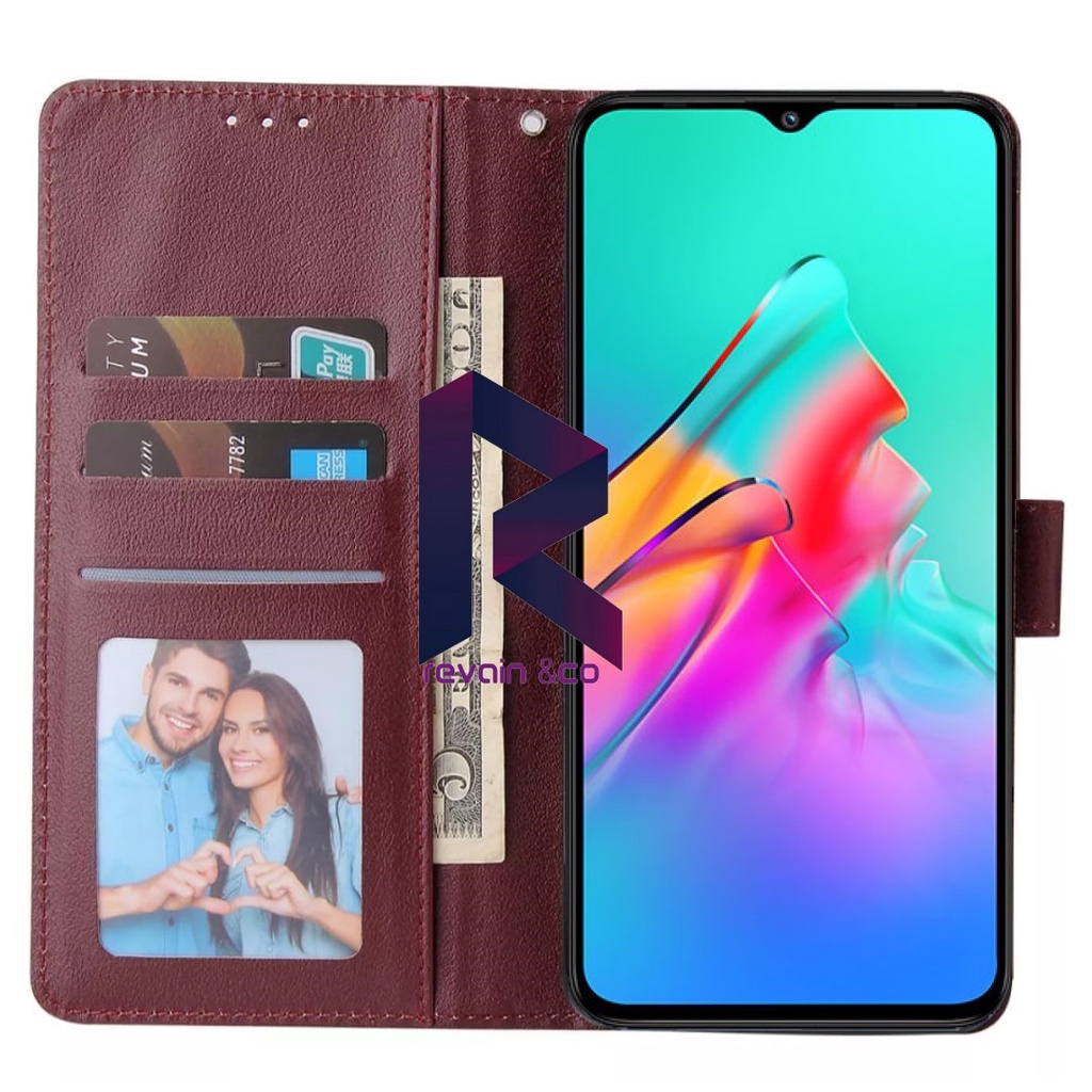 INFINIX SMART 6 RAM 3 SARUNG KULIT FLIP WALLET LEATHER KULIT PREMIUM SARUNG BUKA TUTUP FLIP CASE INFINIX SMART 6