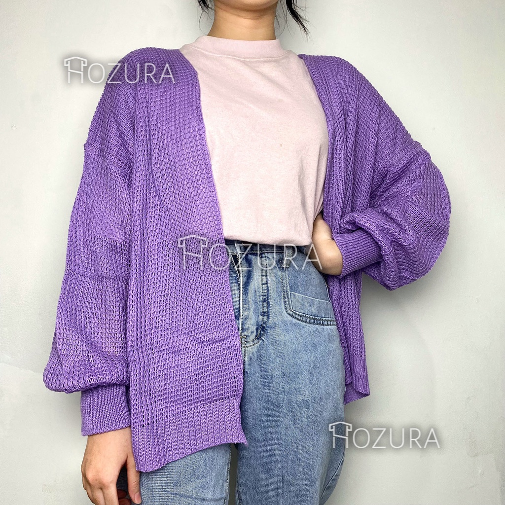 HOZURA - Cardigan Rajut Wanita Oversize Jumbo Tebal Murah Andina - Premium Nacara Tebal Prima Cardy