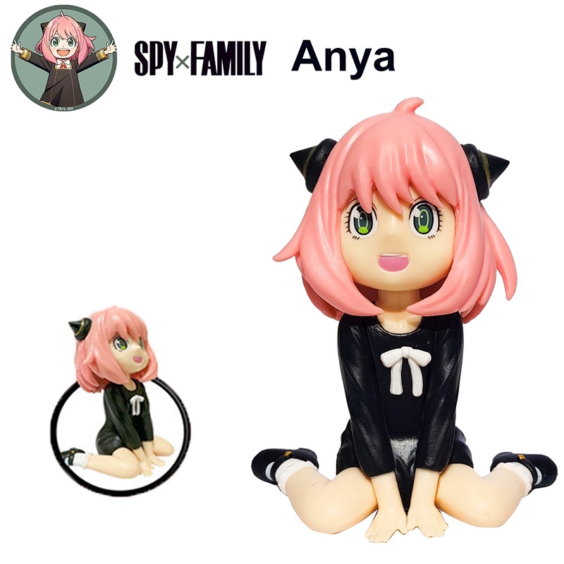 Action Figure Model Anime SPY X Family Anya Posisi Duduk Bahan PVC Ukuran 9cm