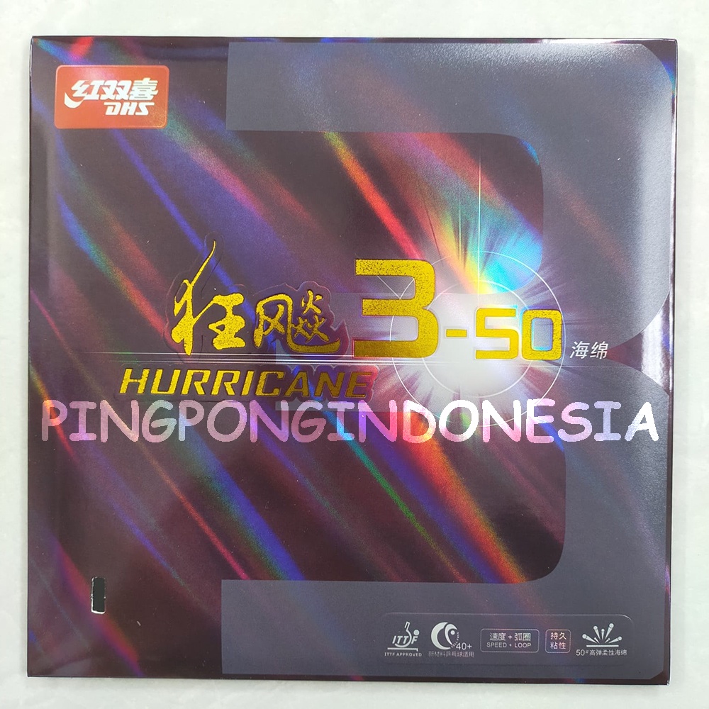 DHS Hurricane 3-50 - Rubber Karet Pingpong Tenis Meja Bat Bet