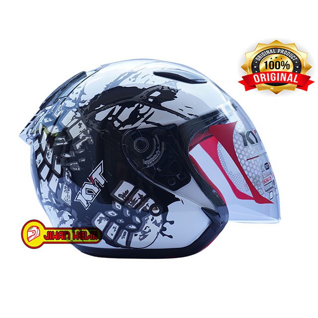HELM / HELM KYT / KYT / DJ MARU / HELM KYT DJ MARU #10 WHITE BLACK TERLARIS-1