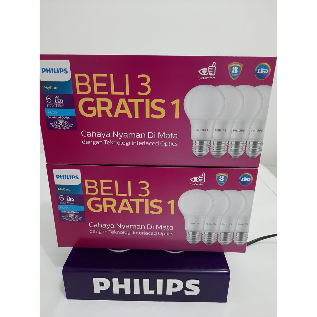 LAMPU PHILIPS LED 6 WATT PACK