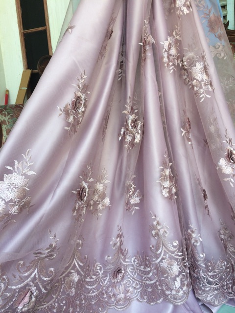 Kain tulle 3d bunga bebas/tile3d/harga permeter 80k