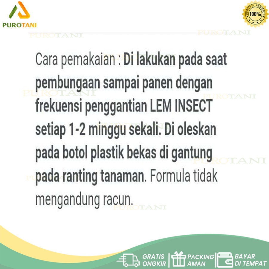 Perangkap Lalat Buah dan Serangga Lem Lalat Lem Insektisida Lim Insect