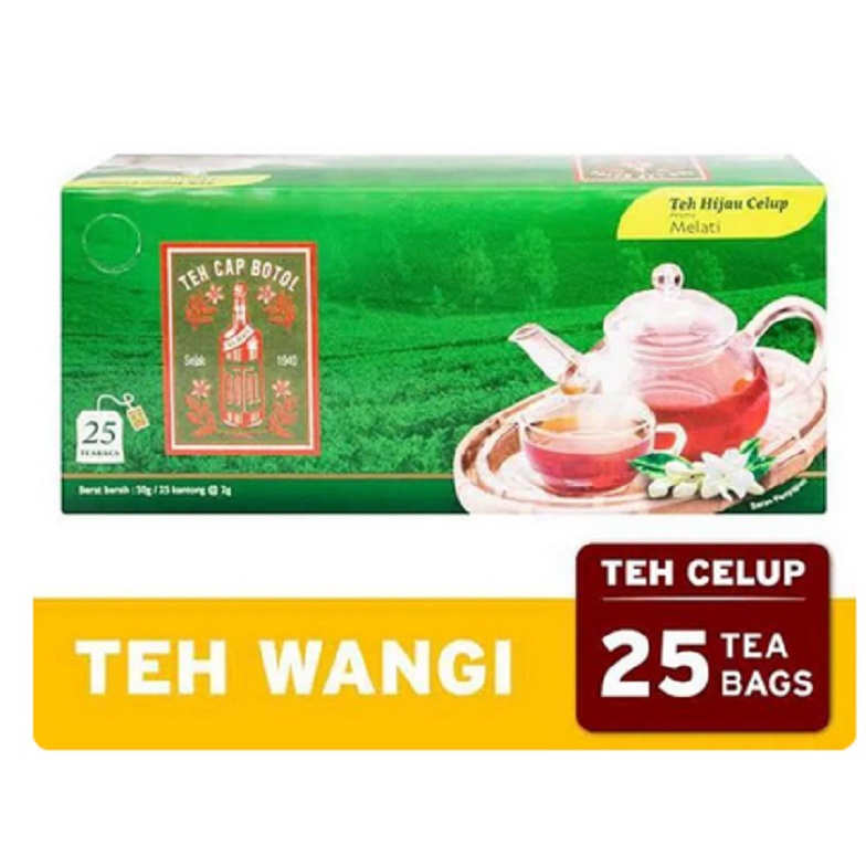 

Cap Botol Hijau Teh Celup Aroma Melati 25s