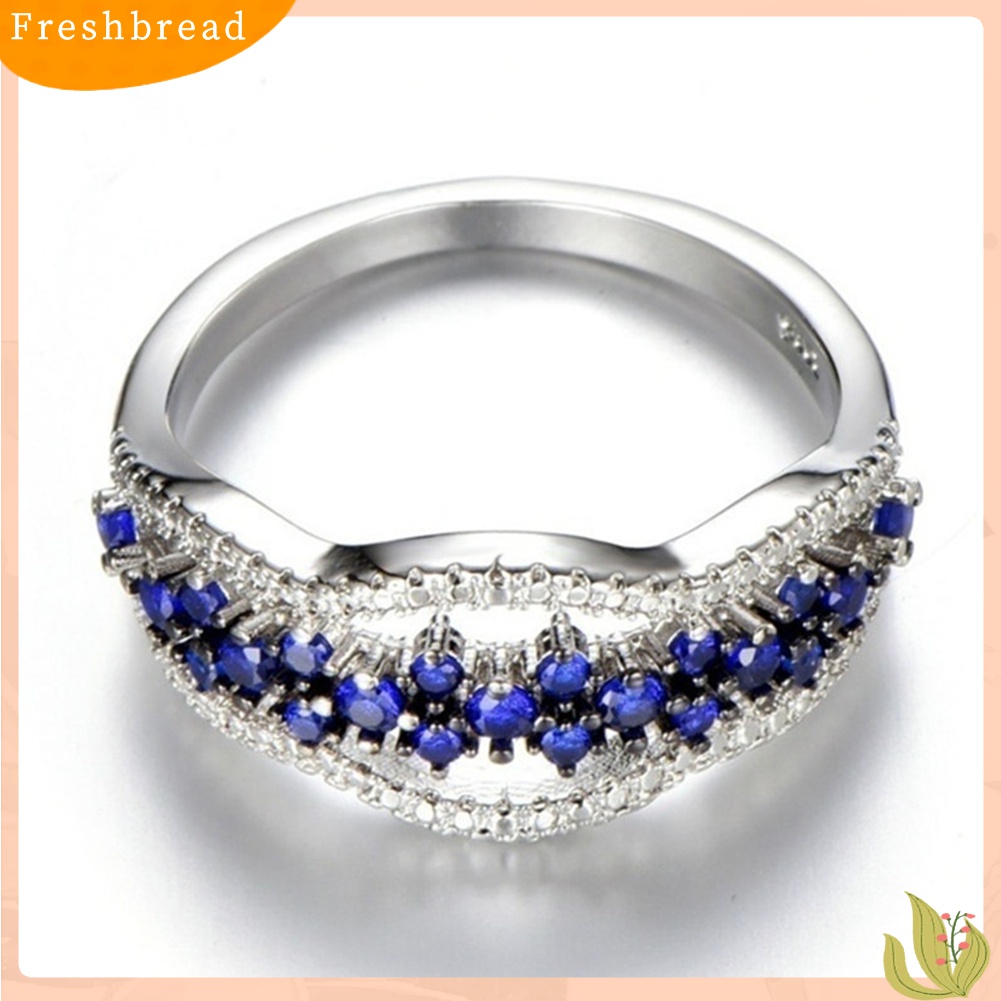 [TERLARIS]Women Faux Sapphire Inlaid Hollow Band Finger Ring Wedding Proposal Jewelry Gift