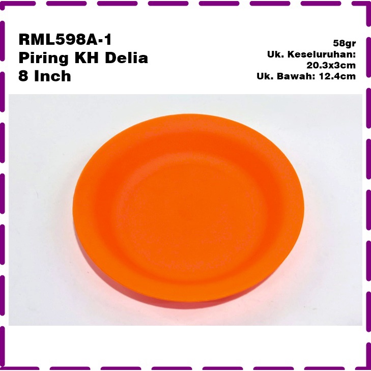 RML598A-1 Piring  Makan/Piring Saji  Bulat KH Delia 8 Inch