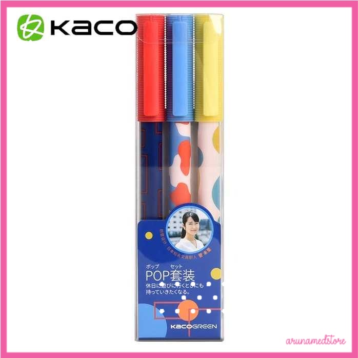 

KACO JUMBO Pena Pulpen Gel Black Blue Red Ink 0.5mm 3 PCS - KA0126