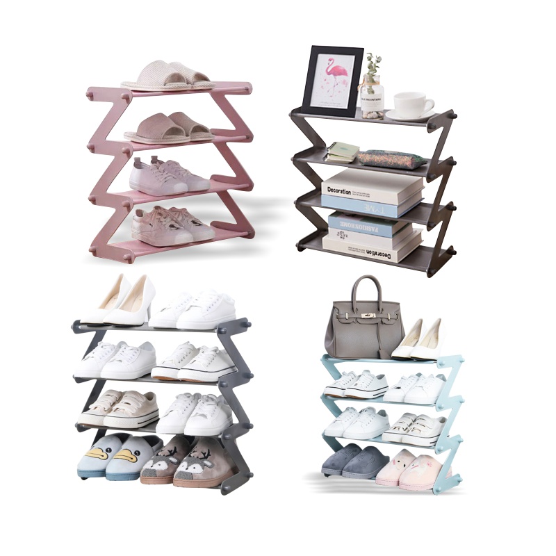 Rak Sepatu 4 Susun Shoe Rack Sandal Holder Mudah Bongkar Pasang Serbaguna Storage XJ-4