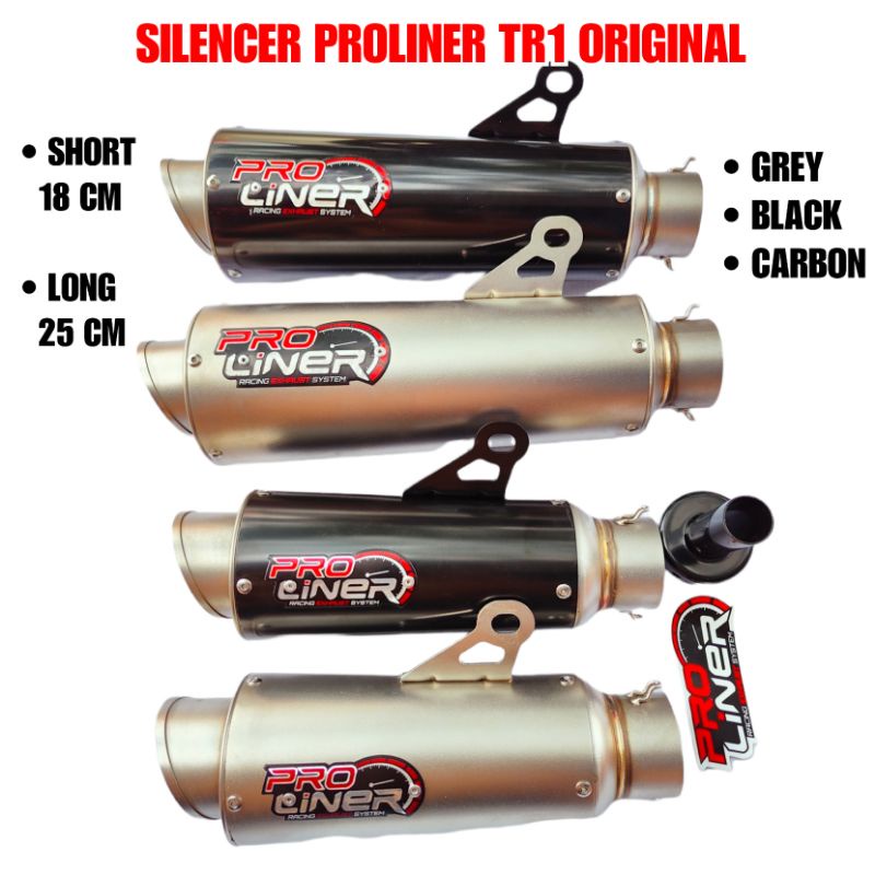 Tabung Knalpot Slenser Selenser Silencer PROLINER PRO LINER TR1 R TR1R BLACK CARBON Short Long Silenser