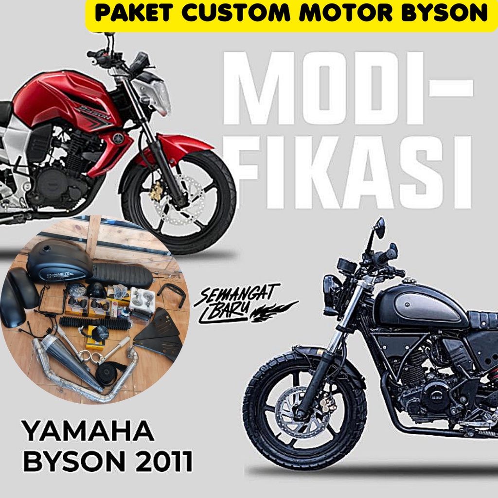 PAKET BRATTCAFE  CAFERACER DAN BRATTSTYLE YAMAHA BYSON FULL SEMOTOR.