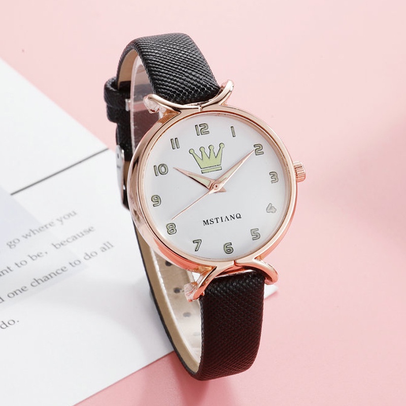 SANGCAKRA COD - Jam Tangan Wanita Quartz Analog Fashion Gaya Korea Motif Mahkota Terbaru 2022 - JW49