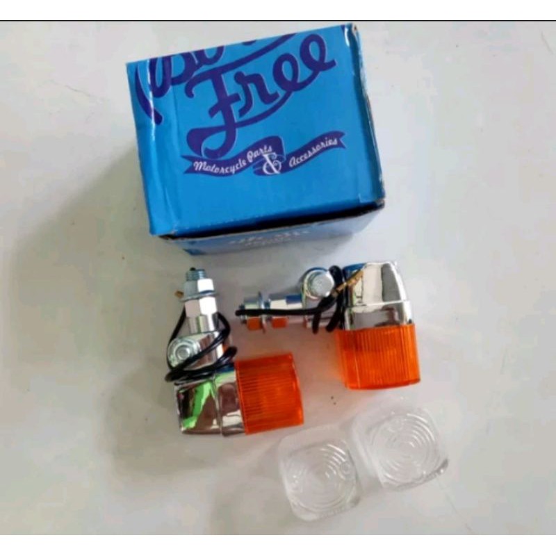 Lampu Sen sein kotak mika dobel variasi CB GL megapro tiger bornfree