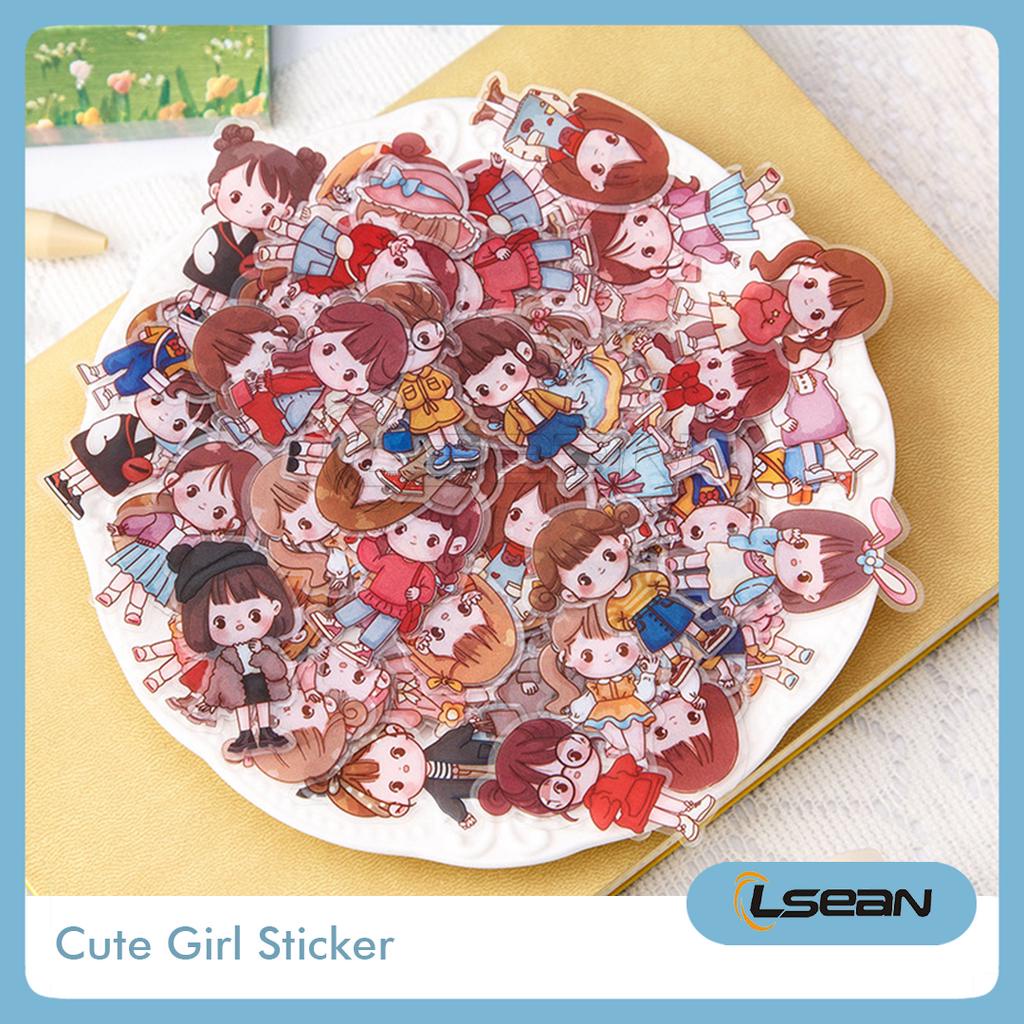 Sticker Lucu Dekorasi Jurnal Case Hp Gelas Cute Girl Cartoon Character