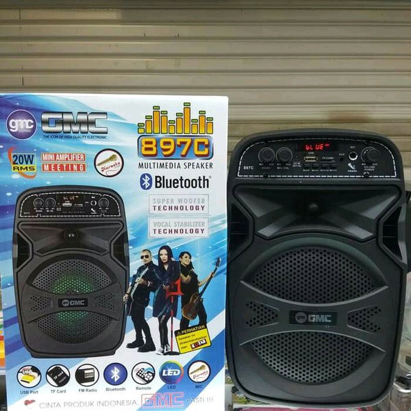 Speaker GMC 897C ( 6 Inch ) Portable Meeting Bluetooth USB Karaoke Radio PROMO