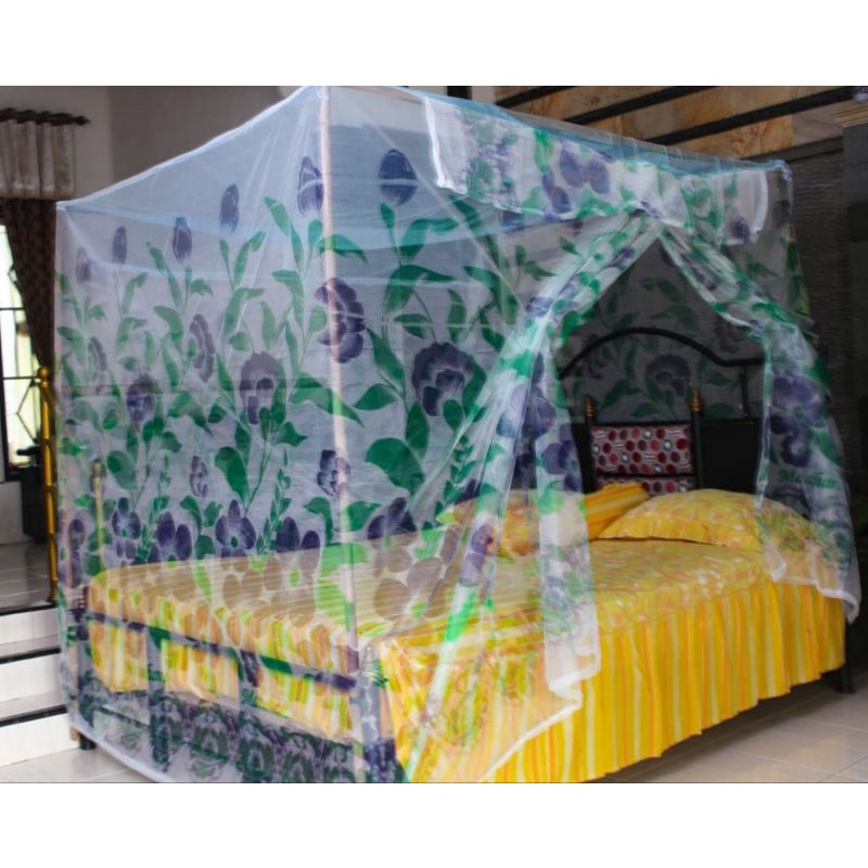 KELAMBU MOTIF BUNGA SUPER JUMBO 180x200cm DAN 200x200cm