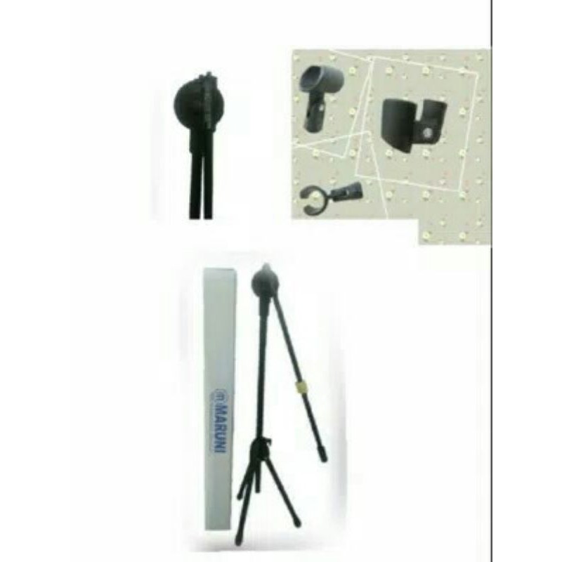 Stand Mic Maruni Panjang + Bonus Holder Mic