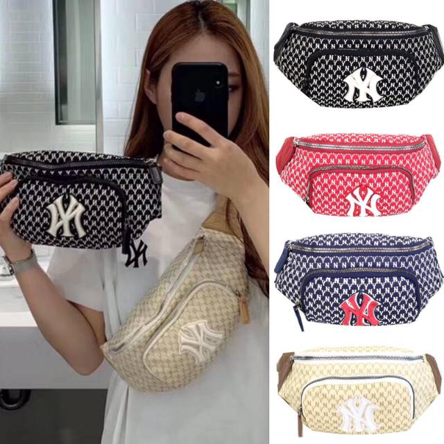 MLB new york Monogram Fanny waist Bag yankees tas pinggang bumbag selempang original authentic asli