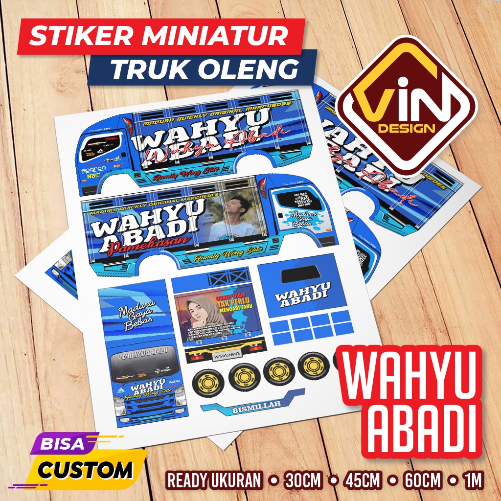 STIKER MINIATUR TRUK OLENG WAHYU ABADI