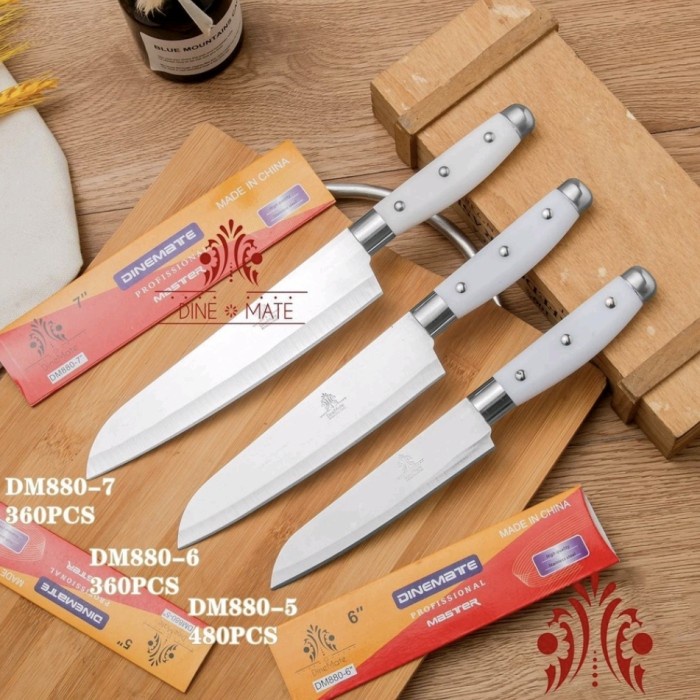 (PUTIH 88) Pisau Dapur PROFESIONAL Slicer Knife Super Tajam Gagang