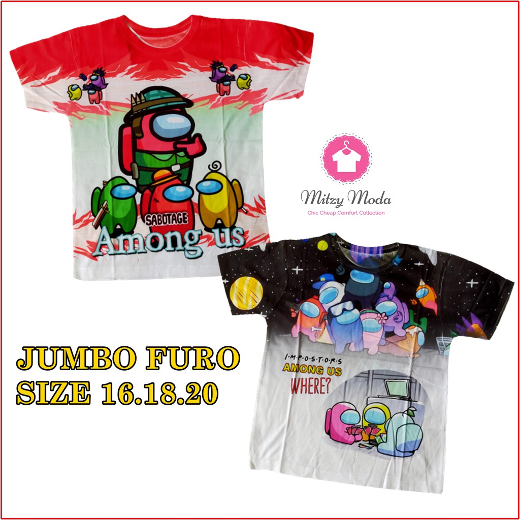 Kaos Anak Karakter Jumbo Superhero Game Gaming Antara Kita size 16 18 20 | Kaos Furo Thailand