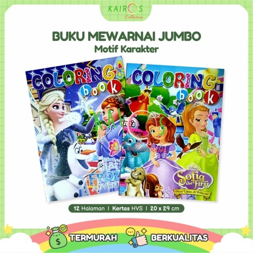 Buku Warna Anak Jumbo Motif Mewarnai Karakter Anak