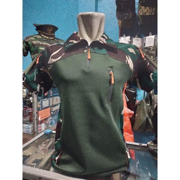 Baju BDU full scuba/baju scuba loreng hijau pendek/baju tactical scuba lengan pendek