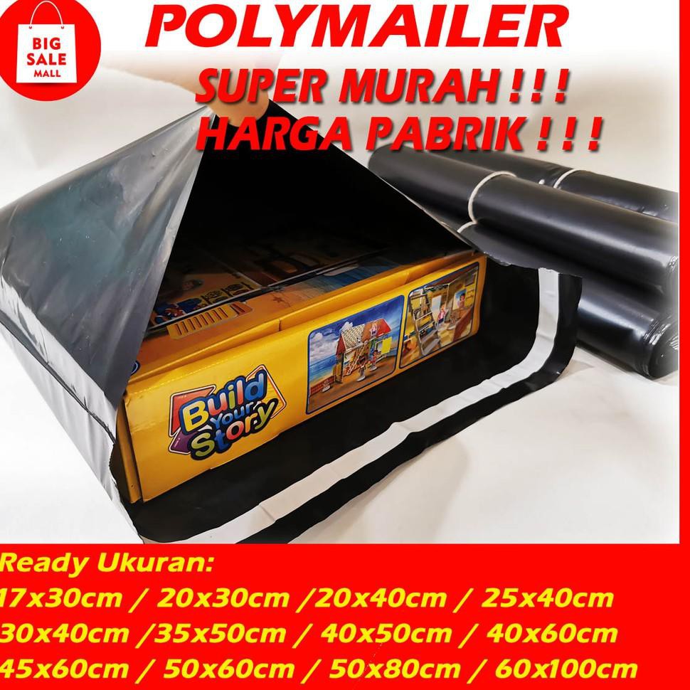 

(PI)✩ Polymailer 20×40cm isi100pcs Extra Tebal 50 Mic Hitam Amplop bag Plastik Packing Grosir❝Paling