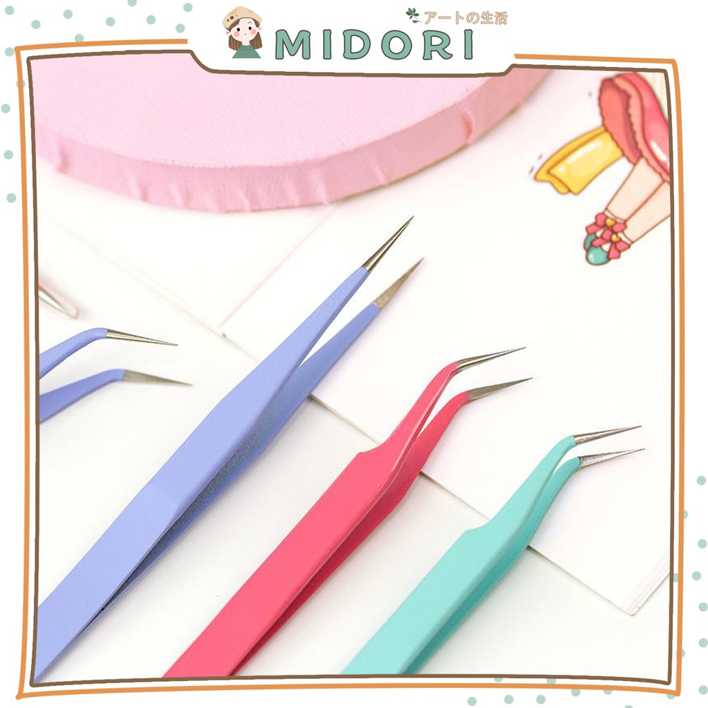 

[MIDORI] Tweezer MACARON Color Jepitan Jepit Sticker Scrapbook Tools Penjepit Stiker - F0021