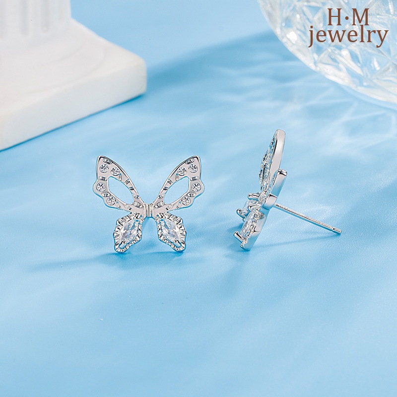 2022 Anting Tusuk Model Kupu-Kupu Hollow Mewah Kualitas Tinggi Untuk Wanita