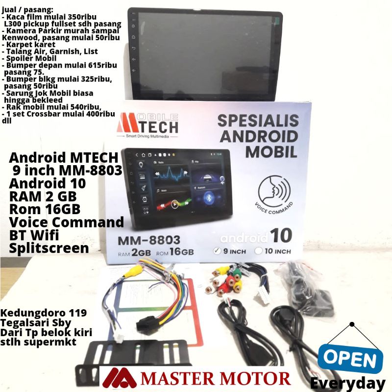 Android MTECH MM 8803 9 Inch RAM 2 16 GB Android 10 Wifi Voice Command Bluetooth Headunit Doubledin 