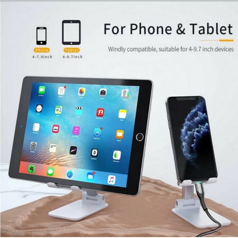 LIFTABLE FOLDABLE PHONE HOLDER STAND HP DIMEJA FOLDING DESKTOP HOLDER PENYANGGA LIPAT TABLET GEN 1