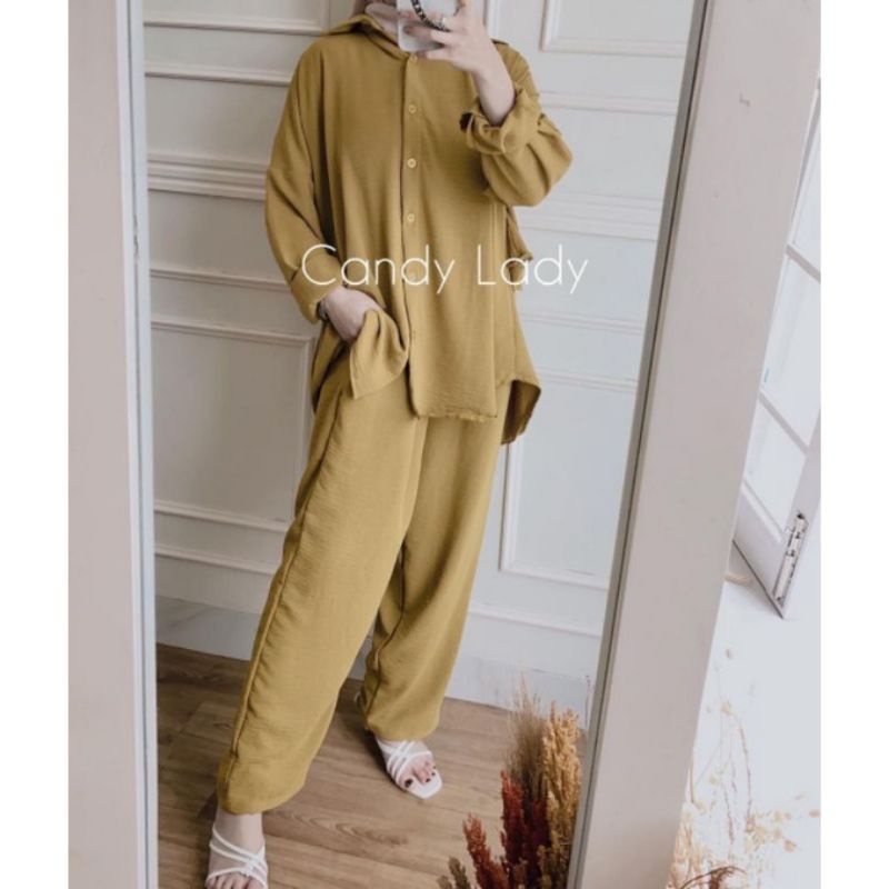 BELLE ONE SET / SETELAN RAYON DAILY ONE SET BAJU SETELAN WANITA KEKINIAN-AIRFLOW SET(MOKA)