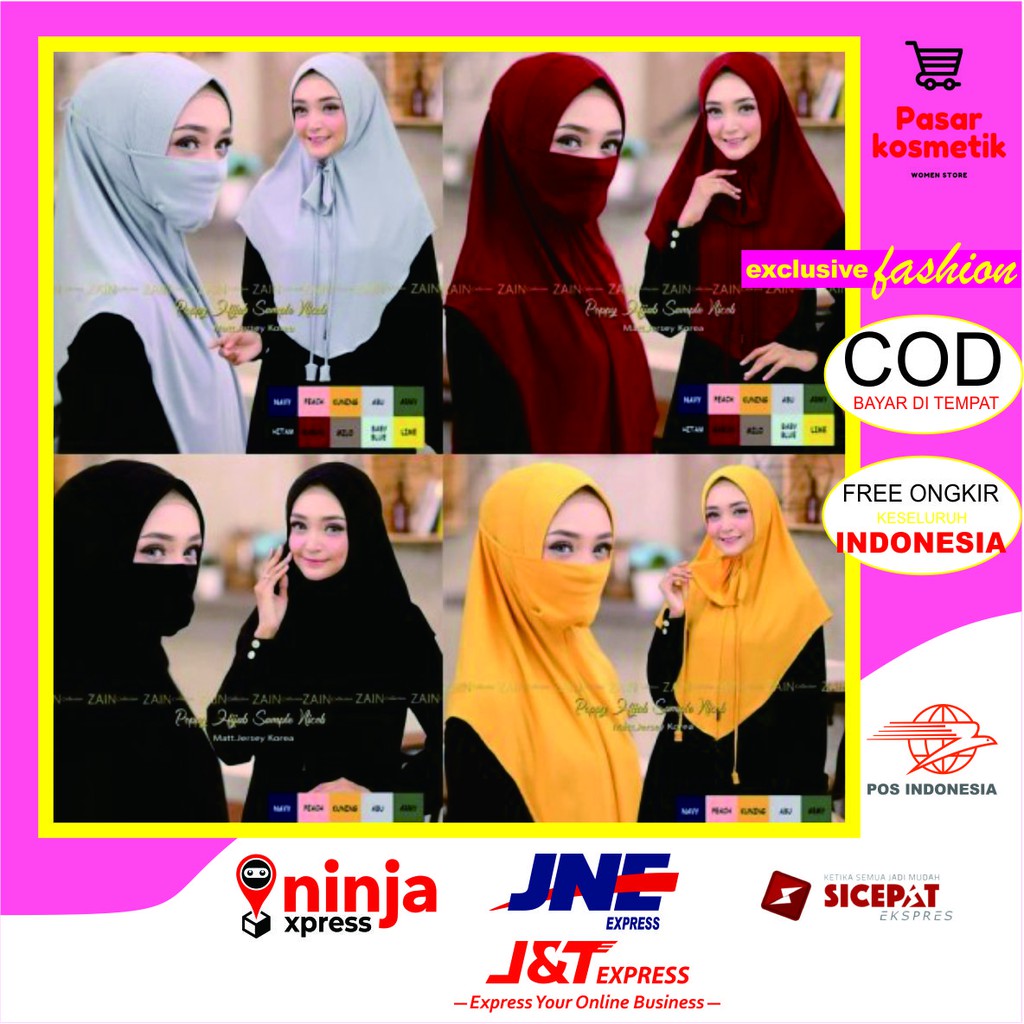jilbab bergo cadar wanita poppy tali instan hijab bergo cadar wanita poppy tali instan hijab murah