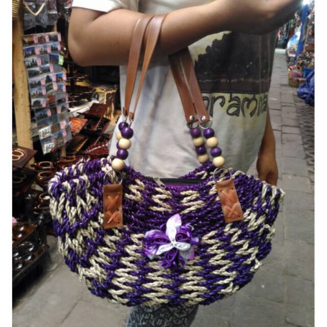 TERMURAH! Tas Pandan Model Jinjing - Tas Rajut Mendong - Hand Bag Wanita - Souvenir Jogja Indonesia