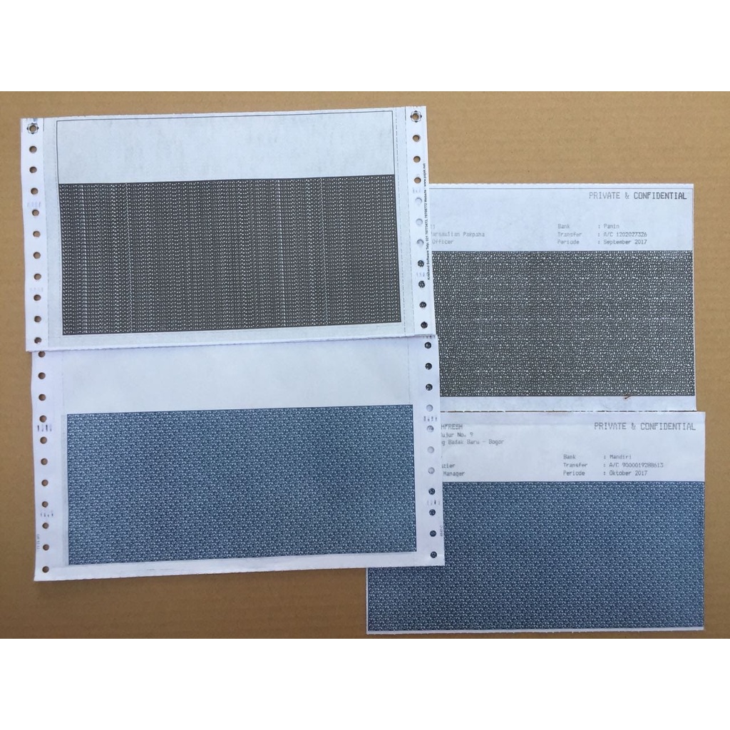 

Blanko Slip Payroll Confidential e-slilp Gaji custom 3ply