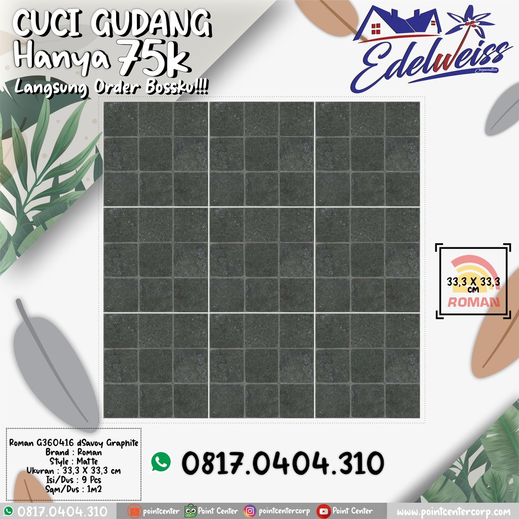 TERBAIK ROMAN KERAMIK 33,3 X 33,3 G360416 DSAVOY GRAPHITE