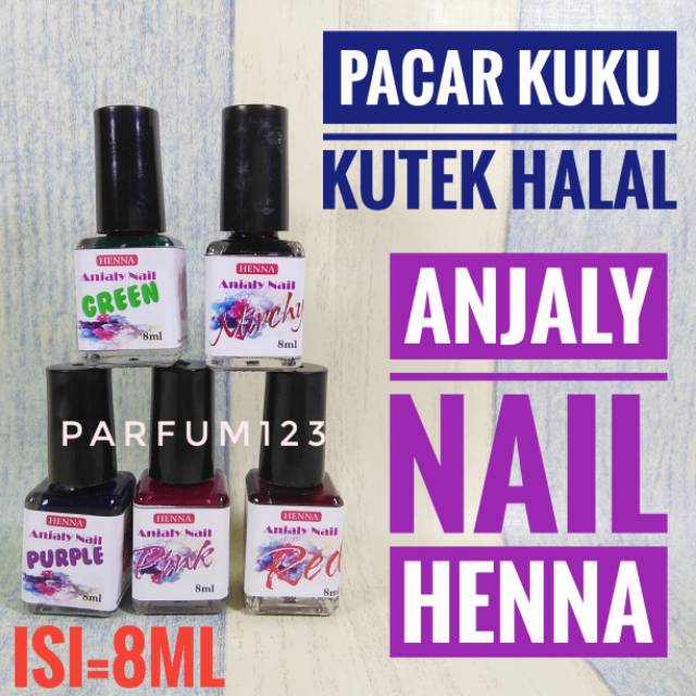 Best seller terbaru ANJALY NAIL HENNA all color semua warna pacar kuku kutek halal berbahan hena
