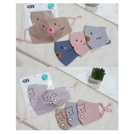 Masker mulut Anak motif IMPORT High Quality Tali Adjustable Bahan dasar Katun Berkualitas