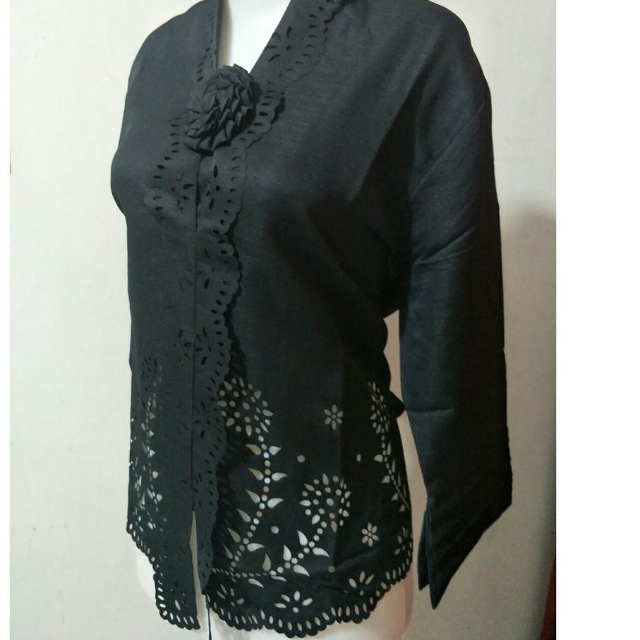▲ Atasan Kebaya Encim Modern Hitam / Kebaya Moderen Hitam Polos / Kebaya Akad Nikah / Kebaya Wisuda