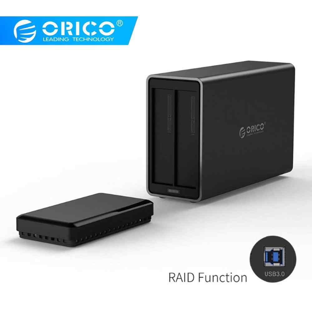 Hdd hard disk drive enclosure orico 2 bay 3.5&quot; usb 3.0 5Gbps 20TB aluminum RAID ns200ru3 ns200-ru3 - Casing harddisk external 3.5 inch usb3.0