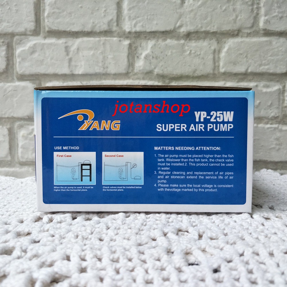 YANG YP 25 watt yp 25w mesin aerator gelembung udara air pump kolam aquarium hidroponik