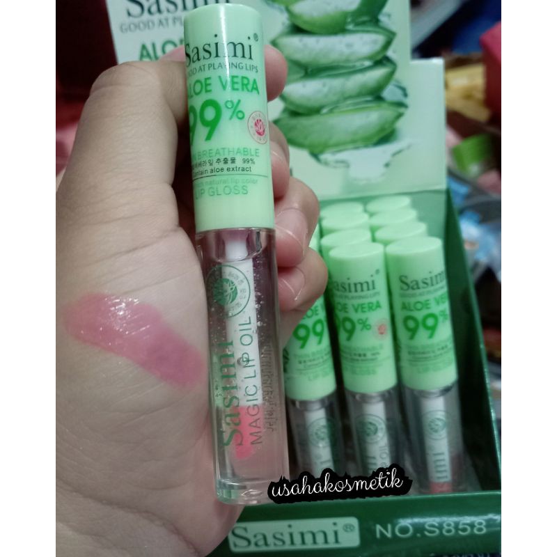 LIP OIL MAGIC VITAMIN PINK BIBIR SASIMI 99% ALOE VERA S-858 / S886