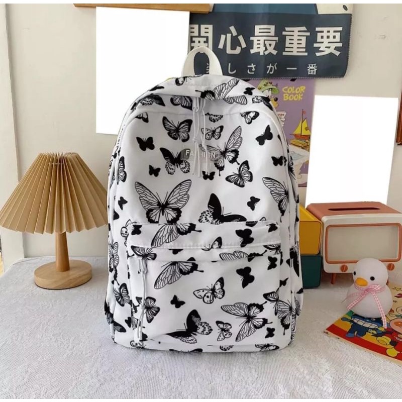 Raid_store93 Tas Ransel motif kupu-kupu lucu/Tas ransel terbaru/tas sekolah perempuan