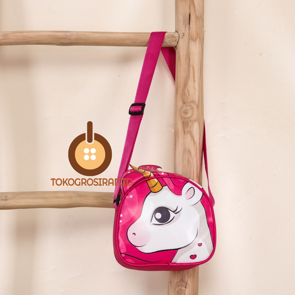 TOKOGROSIRAN.ID - TAS SELEMPANG ANAK UNICORN TANDUK TAS ANAK CEWEK MURAH KARAKTER KUDA PONY