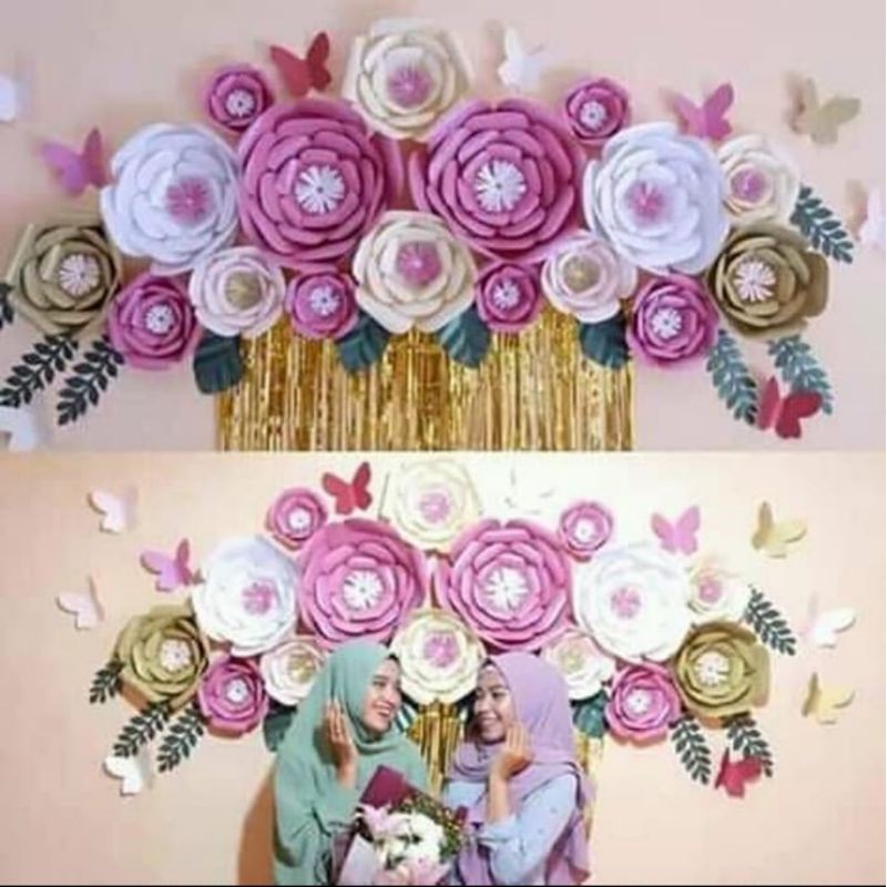 Paper Flower Engagement/Backdrop Tunangan