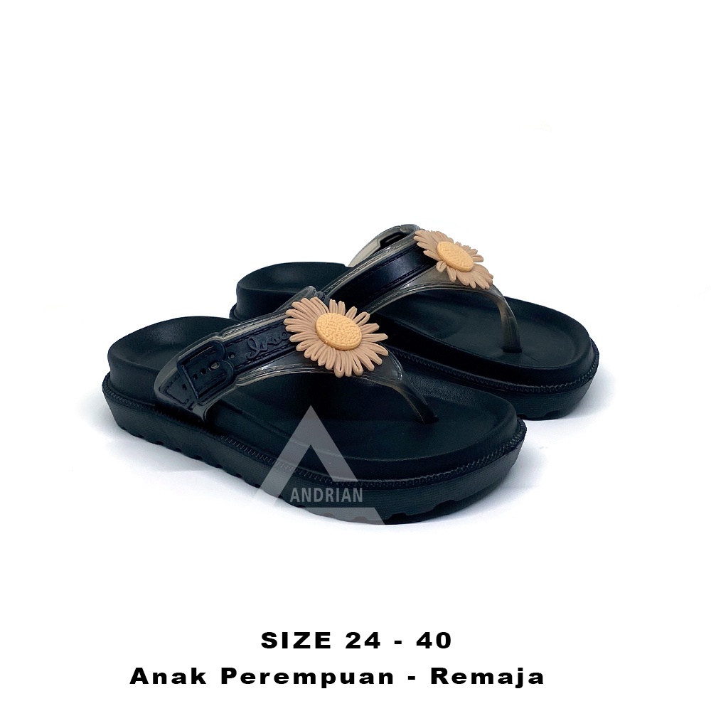 IRSOE sandal jepit anak perempuan / motif bunga matahari yang model terbaru